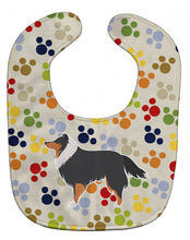 Load image into Gallery viewer, Sheltie/Shetland Sheepdog Pawprints Baby Bib BB6335BIB