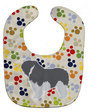 Load image into Gallery viewer, Polish Lowland Sheepdog Dog Pawprints Baby Bib BB6337BIB