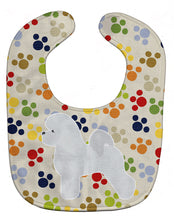 Load image into Gallery viewer, Bichon Frise Pawprints Baby Bib BB6350BIB