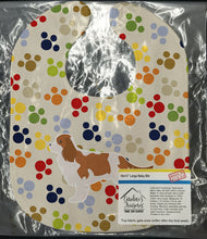 Load image into Gallery viewer, Cavalier King Charles Spaniel Pawprints Baby Bib BB6354BIB