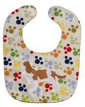 Load image into Gallery viewer, Cavalier King Charles Spaniel Pawprints Baby Bib BB6354BIB