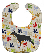 Load image into Gallery viewer, Doberman Pinscher Pawprints Baby Bib BB6365BIB