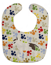 Load image into Gallery viewer, Bull Terrier Pawprints Baby Bib BB6383BIB