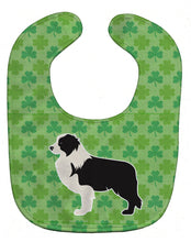 Load image into Gallery viewer, Black Border Collie Shamrocks  Baby Bib BB6428BIB