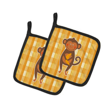Load image into Gallery viewer, Monkey Business Pot Holders - Set of 2 - Heat-Resistant Kitchen Essentials BB6753PTHD