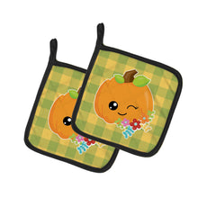 Load image into Gallery viewer, Mr. Winky Pumpkin Pot Holders - Set of 2 - Heat-Resistant Kitchen Essentials BB6792PTHD