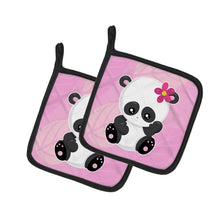 Load image into Gallery viewer, Hey Ya'll Panda Pot Holders - Set of 2 - Heat-Resistant Kitchen Essentials BB6799PTHD
