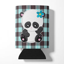 Load image into Gallery viewer, Panda on Plaid Can or Bottle Hugger BB6800CC