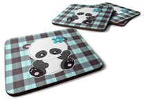 Load image into Gallery viewer, Panda on Plaid Foam Coaster  BB6800FC