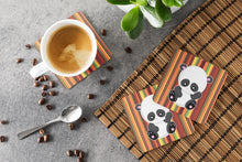 Load image into Gallery viewer, Striped Panda Foam Coaster  BB6802FC