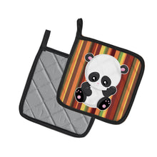 Load image into Gallery viewer, Striped Panda Pot Holders - Set of 2 - Heat-Resistant Kitchen Essentials BB6802PTHD