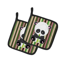 Load image into Gallery viewer, Bamboo Flute Panda Pot Holders - Set of 2 - Heat-Resistant Kitchen Essentials BB6803PTHD