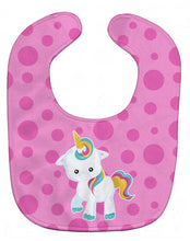 Load image into Gallery viewer, Pink Polkadot Unicorn Baby Bib BB6805BIB