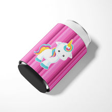 Load image into Gallery viewer, Pink Stripes Unicorn Can or Bottle Hugger BB6806CC