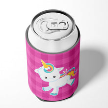 Load image into Gallery viewer, Pink Plaid Unicorn Can or Bottle Hugger BB6807CC