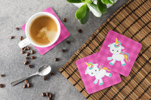 Load image into Gallery viewer, Pink Plaid Unicorn Foam Coaster  BB6807FC