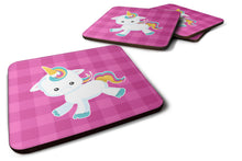 Load image into Gallery viewer, Pink Plaid Unicorn Foam Coaster  BB6807FC