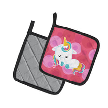 Load image into Gallery viewer, Polkadots Unicorn Pot Holders - Set of 2 - Heat-Resistant Kitchen Essentials BB6810PTHD