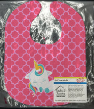 Load image into Gallery viewer, Quatrafoil Pink Unicorn Baby Bib BB6811BIB