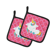 Load image into Gallery viewer, Quatrafoil Pink Unicorn Pot Holders - Set of 2 - Heat-Resistant Kitchen Essentials BB6811PTHD
