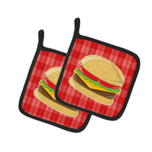 Load image into Gallery viewer, Hamburger Plaid Pot Holders - Set of 2 - Heat-Resistant Kitchen Essentials BB6812PTHD