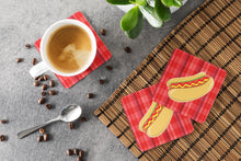 Load image into Gallery viewer, Hot Dog Plaid Foam Coaster  BB6813FC