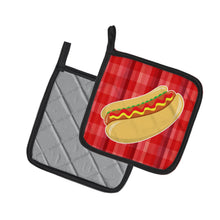 Load image into Gallery viewer, Hot Dog Plaid Pot Holders - Set of 2 - Heat-Resistant Kitchen Essentials BB6813PTHD