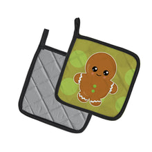 Load image into Gallery viewer, Christmas Gingerbread Man Pot Holders - Set of 2 - Heat-Resistant Kitchen Essentials BB6816PTHD