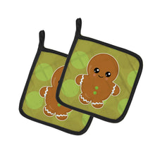 Load image into Gallery viewer, Christmas Gingerbread Man Pot Holders - Set of 2 - Heat-Resistant Kitchen Essentials BB6816PTHD