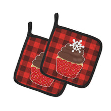 Load image into Gallery viewer, Christmas Cupcake Pot Holders - Set of 2 - Heat-Resistant Kitchen Essentials BB6817PTHD