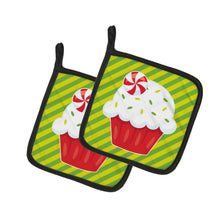 Load image into Gallery viewer, Christmas Pepermint Cupcake Pot Holders - Set of 2 - Heat-Resistant Kitchen Essentials BB6819PTHD