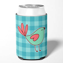 Load image into Gallery viewer, Bird on Blue Plaid Can or Bottle Hugger BB6831CC