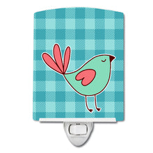 Load image into Gallery viewer, Bird on Blue Plaid Ceramic Night Light BB6831CNL