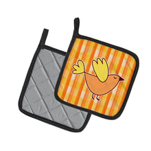 Load image into Gallery viewer, Bird on Orange Plaid Pot Holders - Set of 2 - Heat-Resistant Kitchen Essentials BB6832PTHD