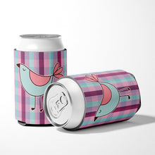 Load image into Gallery viewer, Bird on Purple Plaid Can or Bottle Hugger BB6833CC
