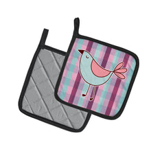 Load image into Gallery viewer, Bird on Purple Plaid Pot Holders - Set of 2 - Heat-Resistant Kitchen Essentials BB6833PTHD