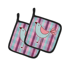 Load image into Gallery viewer, Bird on Purple Plaid Pot Holders - Set of 2 - Heat-Resistant Kitchen Essentials BB6833PTHD