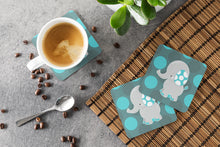 Load image into Gallery viewer, Polkadot Grey Elephant Foam Coaster  BB6837FC