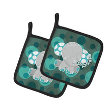 Load image into Gallery viewer, Polkadot Naptime Elephant Pot Holders - Set of 2 - Heat-Resistant Kitchen Essentials BB6838PTHD
