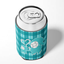 Load image into Gallery viewer, Plaid Momma and Baby Elephant Can or Bottle Hugger BB6839CC