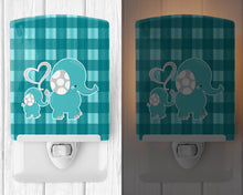 Load image into Gallery viewer, Plaid Momma and Baby Elephant Ceramic Night Light BB6839CNL