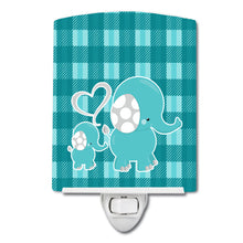 Load image into Gallery viewer, Plaid Momma and Baby Elephant Ceramic Night Light BB6839CNL