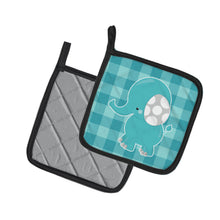 Load image into Gallery viewer, Striped Elephant Pot Holders - Set of 2 - Heat-Resistant Kitchen Essentials BB6841PTHD