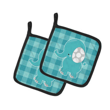Load image into Gallery viewer, Striped Elephant Pot Holders - Set of 2 - Heat-Resistant Kitchen Essentials BB6841PTHD
