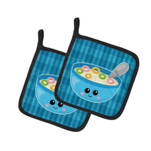 Load image into Gallery viewer, Blue bowl of Cereal Pot Holders - Set of 2 - Heat-Resistant Kitchen Essentials BB6845PTHD