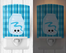Load image into Gallery viewer, Blue Plaid and Milk Ceramic Night Light BB6846CNL
