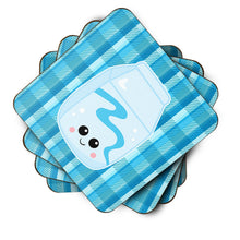 Load image into Gallery viewer, Blue Plaid and Milk Foam Coaster  BB6846FC