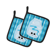 Load image into Gallery viewer, Blue Plaid and Milk Pot Holders - Set of 2 - Heat-Resistant Kitchen Essentials BB6846PTHD