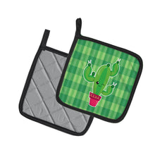 Load image into Gallery viewer, Cactus Plaid Pot Holders - Set of 2 - Heat-Resistant Kitchen Essentials BB6848PTHD