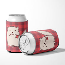 Load image into Gallery viewer, Cat Pink Plad Can or Bottle Hugger BB6854CC